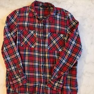 Red Multicolor Flannel Shirt